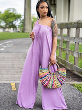Ärmelloser One-Shoulder-Overall mit weitem Bein